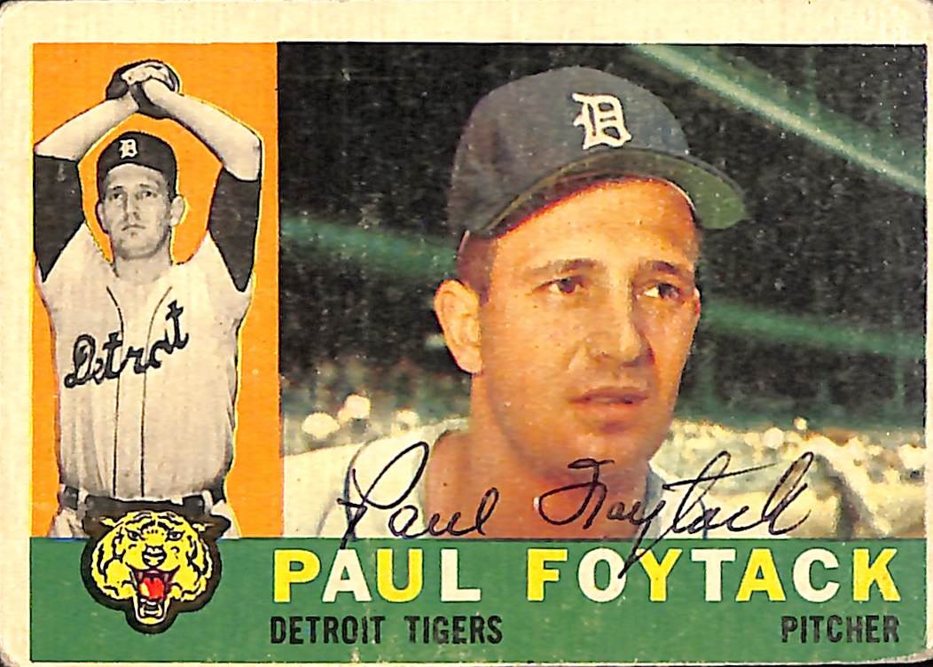 1960 TOPPS #364 Paul Foytack Detroit Tigers Signed/Auto Card 190997