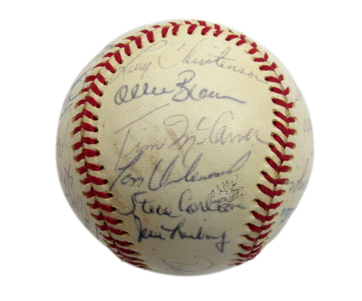 1977 Phillies Team Signed by 25 ONL Baseball Carlton Kaat HOF McGraw 190038