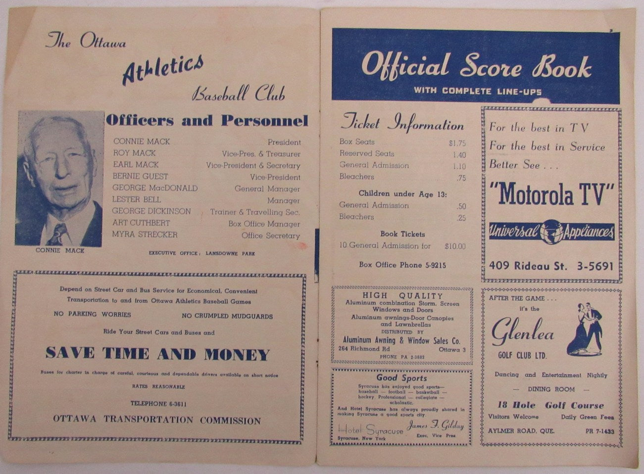 1954 Montreal Royals vs. Ottawa Athletics Game Program Roberto Clemente 176131