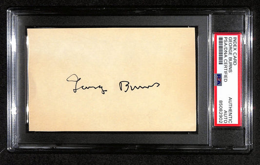 George Burns Signed 3x5 Index Card Comedian, Actor, Writer PSA/DNA 184329