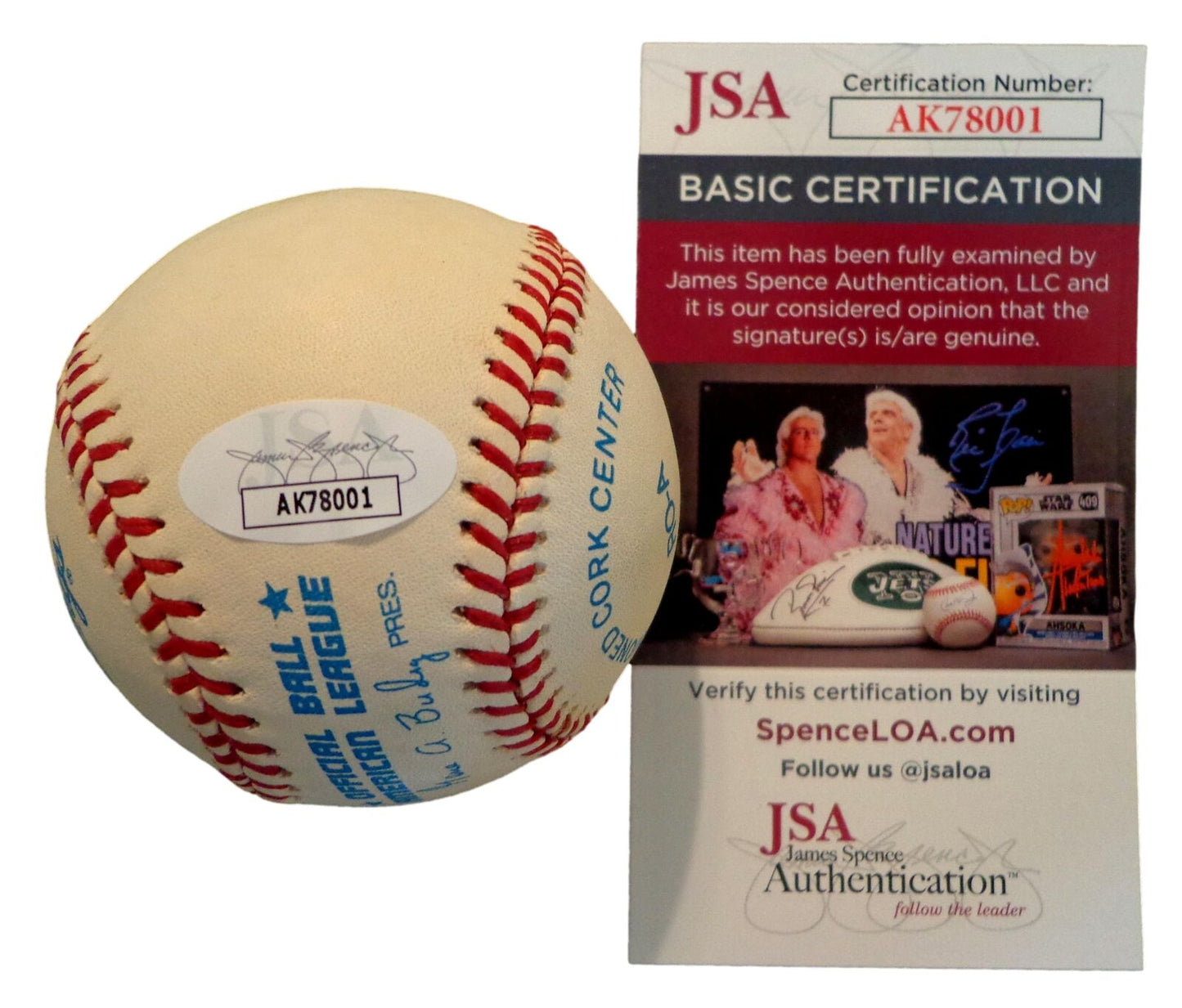 Bob Feller HOF Autographed OAL Baseball Cleveland Indians JSA 180821