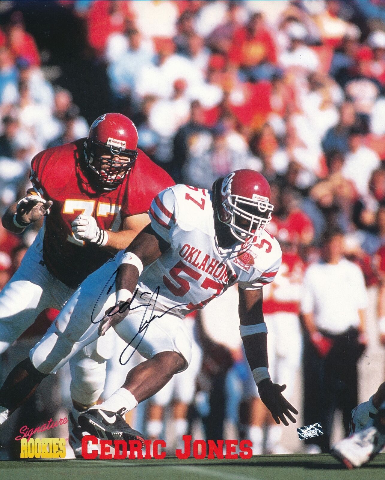 Cedric Jones Autographed Signature Rookies 8x10 Photo University of Oklahoma