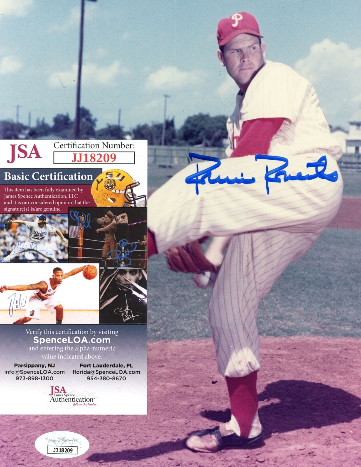 Robin Roberts Phillies HOF Signed/Autographed 8x10 Photo JSA 154479