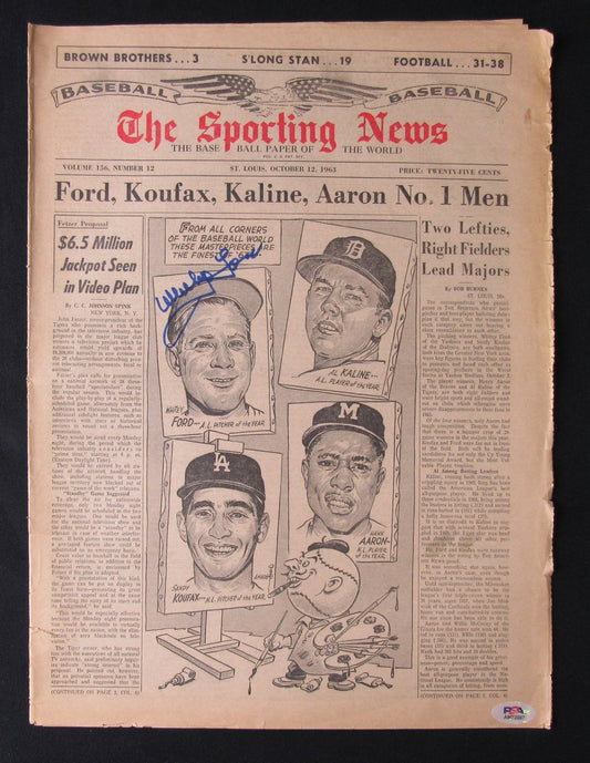Whitey Ford HOF Signed October 12, 1963 The Sporting News Newspaper PSA/DNA 184621
