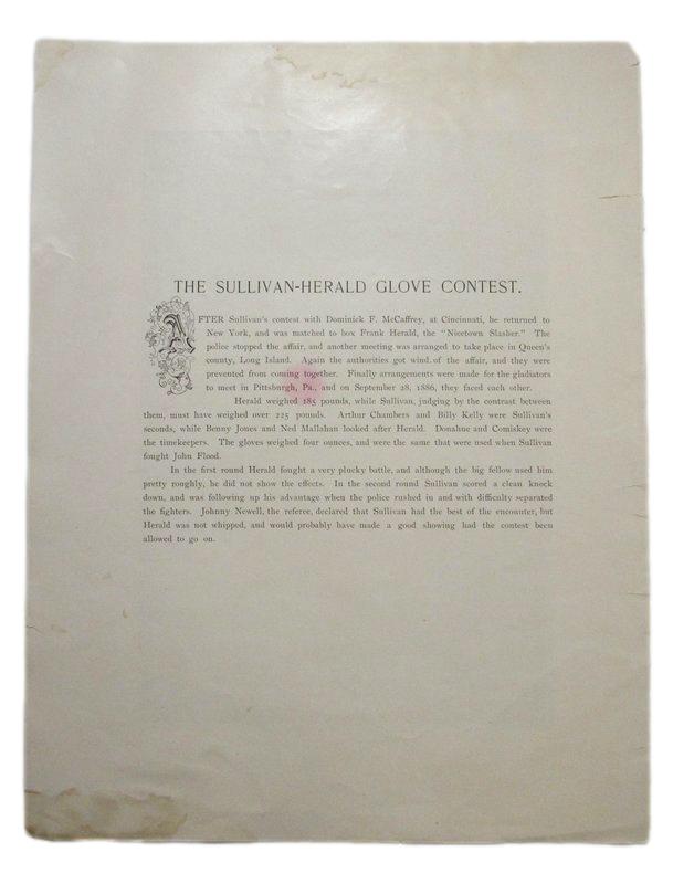 Frank Herald "The Nicetown Slasher"  1895 Boxing Gladiators 11x15 Poster