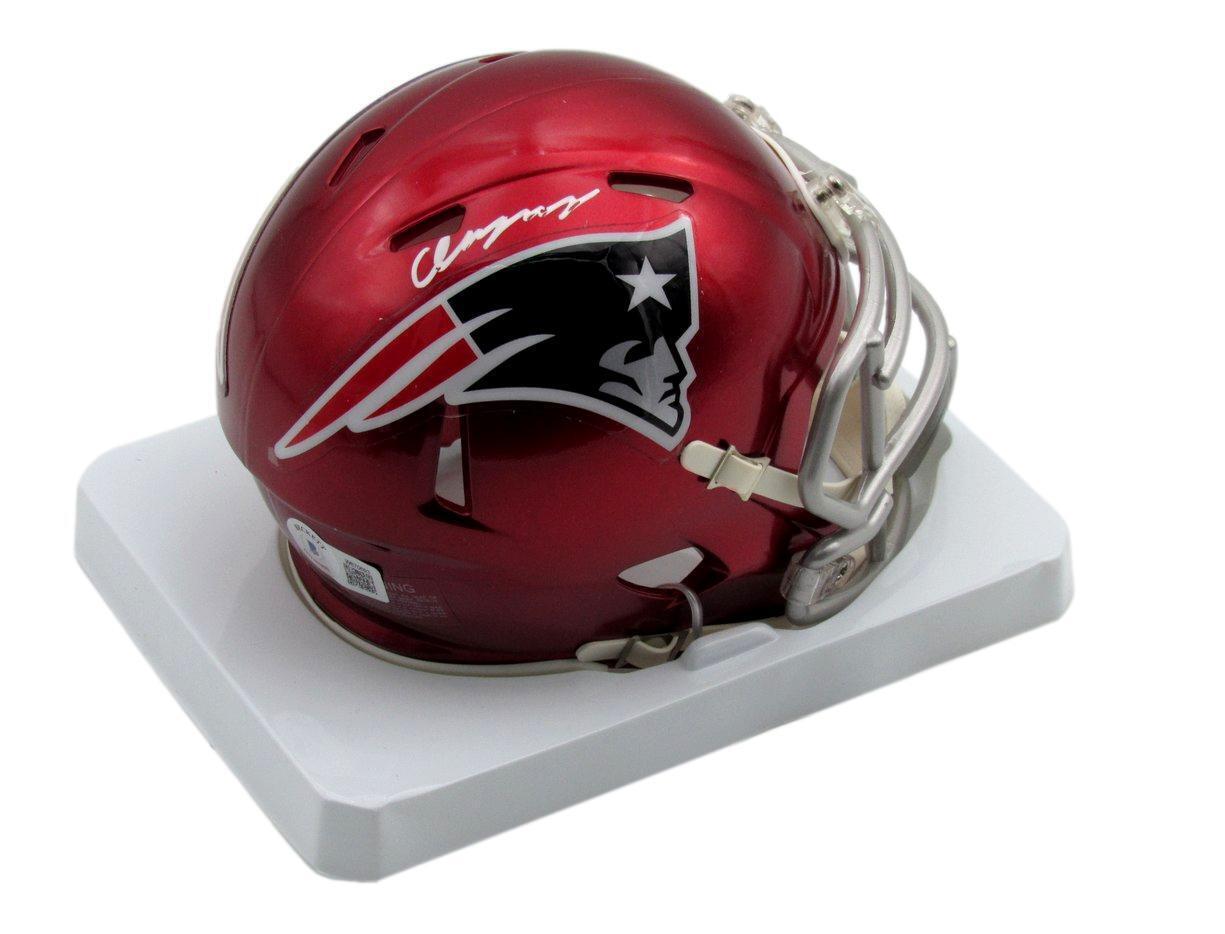 Christian Gonzalez Autographed Flash Mini Helmet Patriots Beckett 181117