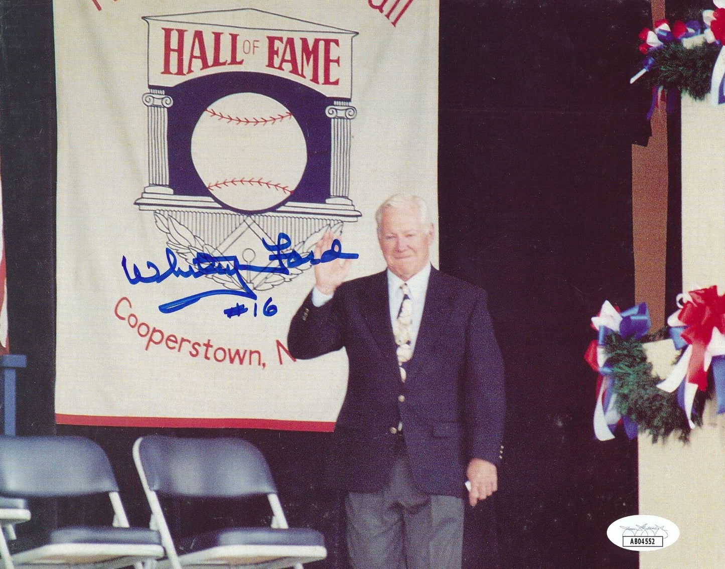 Whitey Ford HOF New York Yankees Signed/Inscribed "#16" 8x10 Photo JSA 167342