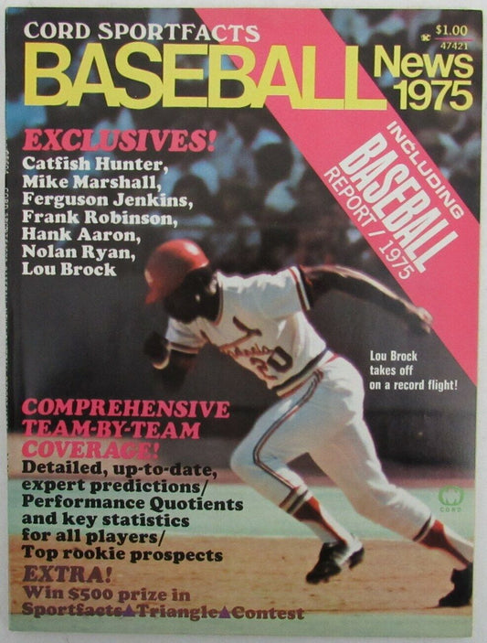 1975 Baseball News Magazine with Lou Brock, St. Louis Cardinals on Cover 164507