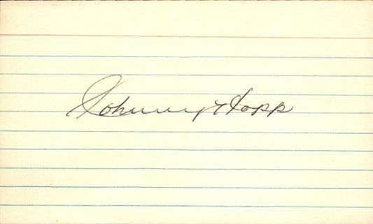 Johnny Hopp Pittsburgh Pirates d.2003 Signed/Autographed 3x5 Index Card 162568
