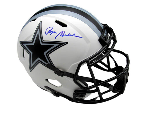 Roger Staubach HOF Autographed Full Size Lunar Replica Helmet Cowboys Beckett