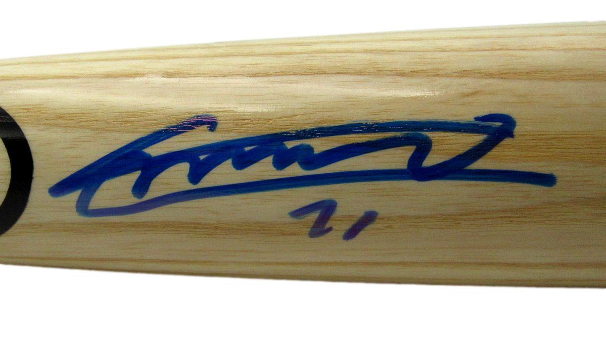 Vladimir Guerrero Jr. Blue Jays Signed Engraved Rawlings Blonde Bat BAS 162333