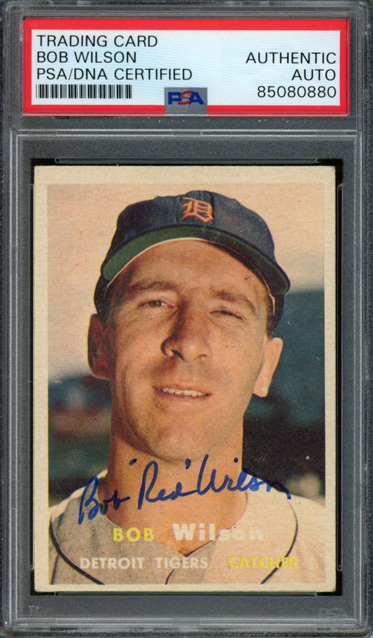 Bob Wilson Signed 1957 Topps Trading Card #19 Detroit Tigers PSA/DNA 183593