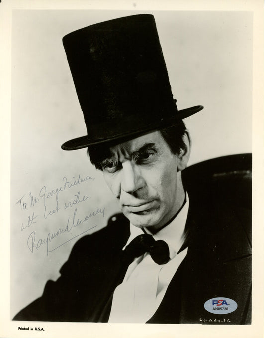 Raymond Massey Signed/Inscribed 8x10 B/W Photo Actor PSA/DNA 192073