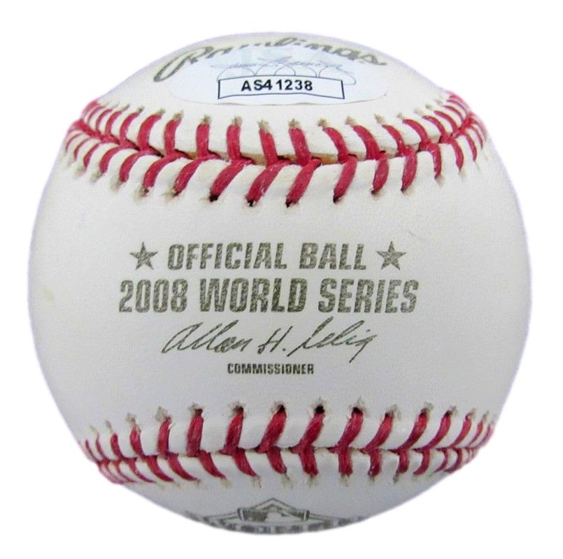 Rudy Seanez Signed/Inscribed 2008 World Series Baseball Phillies JSA 188190