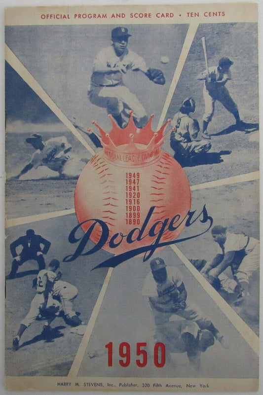 1950 Brooklyn Dodgers vs. Cardinals Baseball Game Program Jackie Robinson 176132