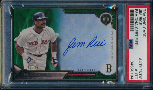 2016 TOPPS Tribute 85/99 Jim Rice HOF #TA-JRI Card Signed Red Sox PSA/DNA