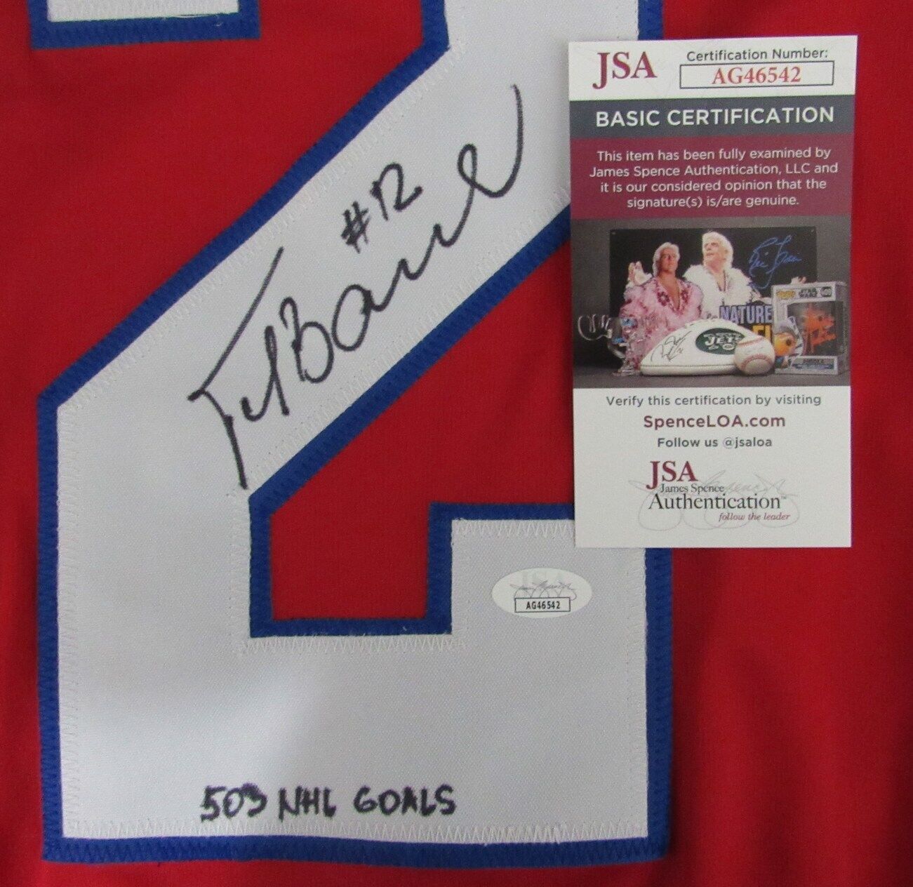 Peter Bondra Autographed/Inscribed Red Custom Hockey Jersey Capitals JSA