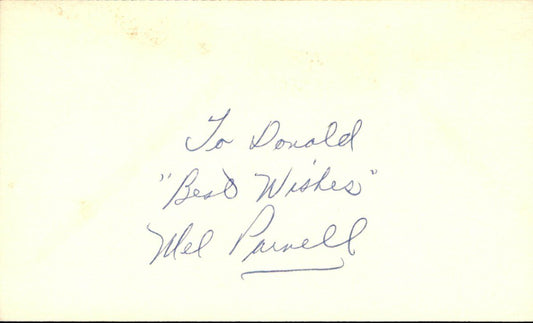 Mel Parnell Boston Red Sox d.2012 Signed/Autographed 3x5 Index Card 162507