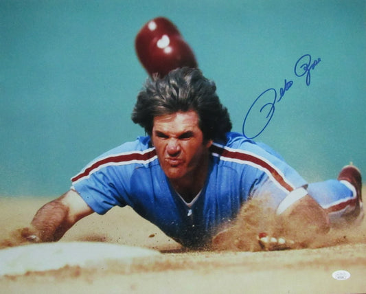 Pete Rose Philadelphia Phillies Signed 16x20 Photo JSA 189707