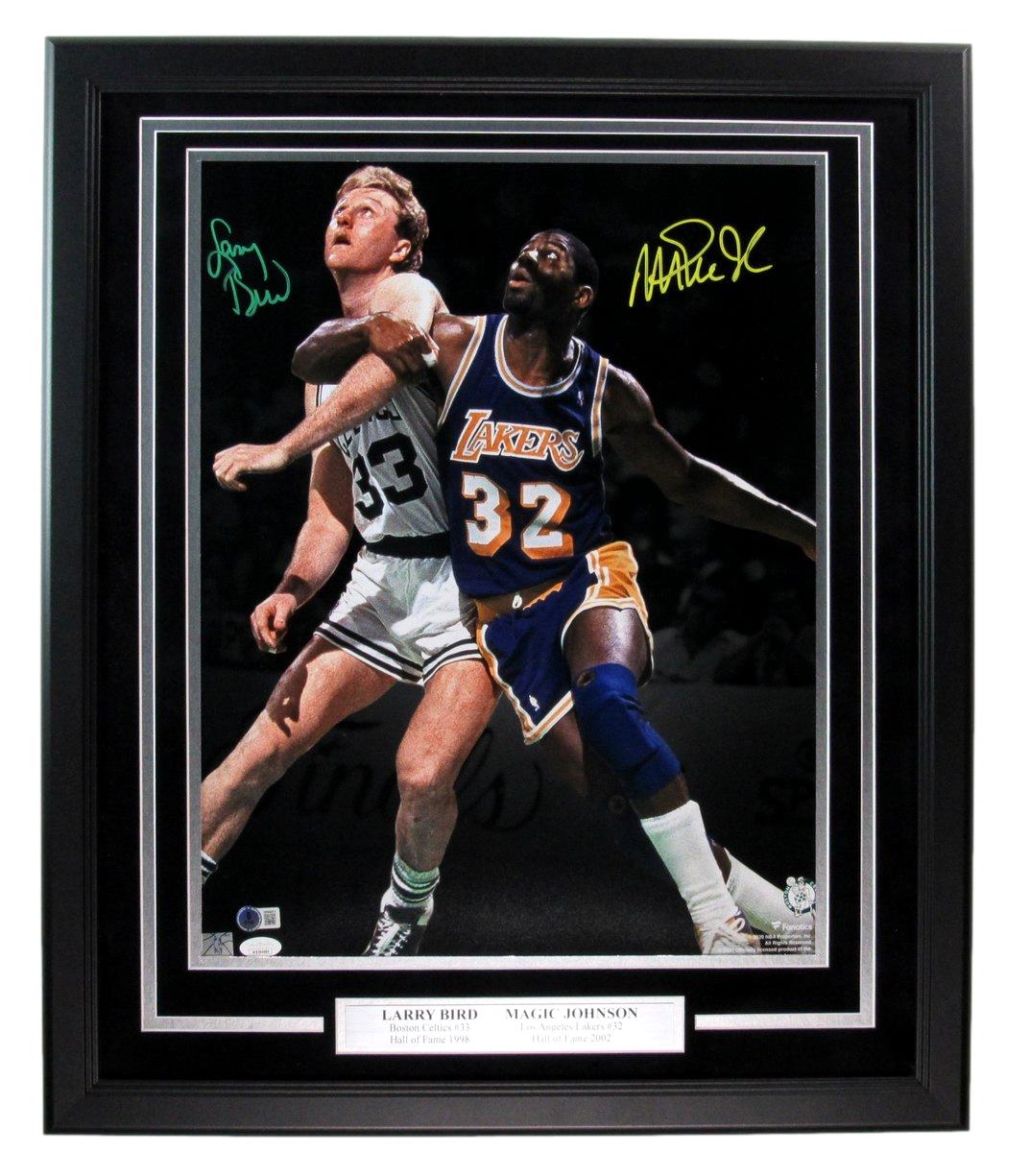 Larry Bird/Magic Johnson Dual-Signed/Autographed 16x20 Photo Framed JSA 192410