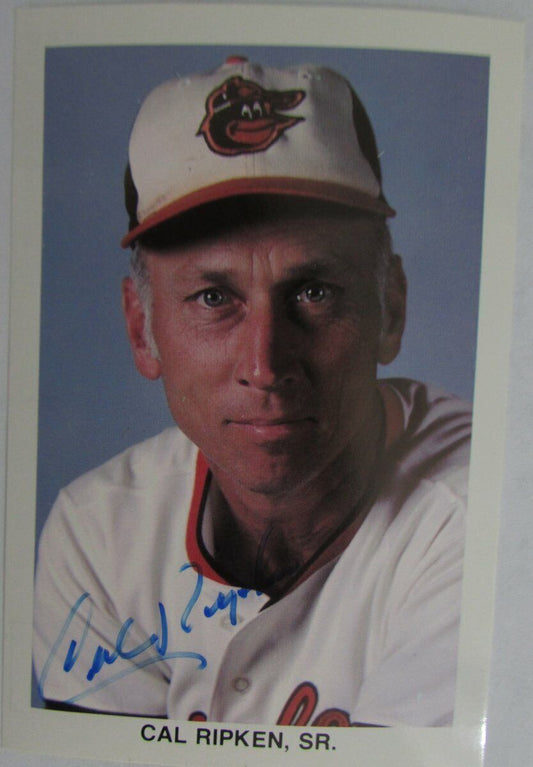 Cal Ripken Sr. Baltimore Orioles Signed Team Issued Postcard 149521