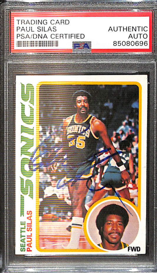 Paul Silas Signed/Auto 1978 Topps Card #94 Sonics PSA/DNA 185422