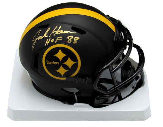 Jack Ham HOF Autographed Black Mini Eclipse Football Helmet Steelers JSA