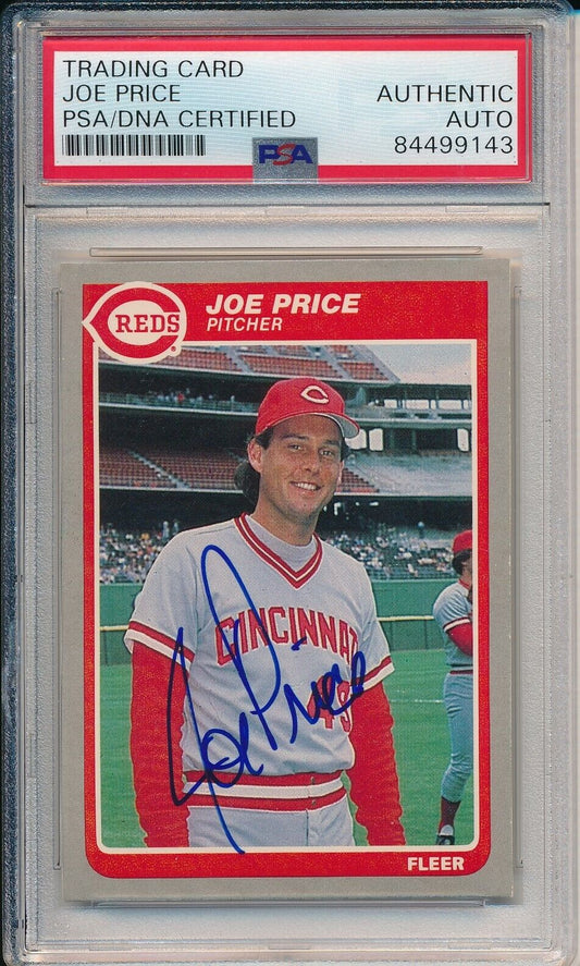 Joe Price Cincinnati Reds Signed/Autographed 1985 Fleer Card #548 PSA/DNA 166123