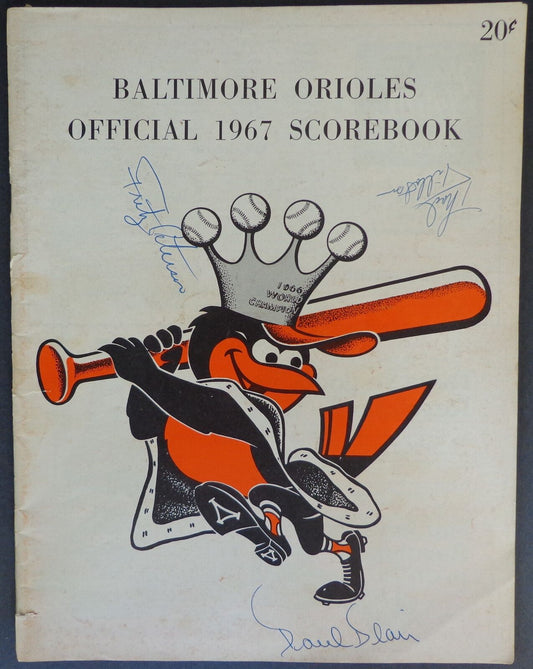 Vintage 1967 Orioles Multi-Signed Scorebook Blair/Peterson/Tilotson 177123