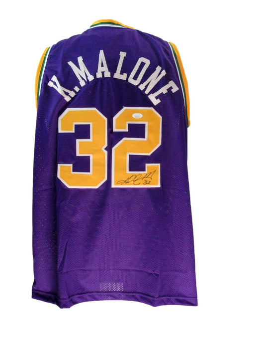 Karl Malone HOF Signed Utah Jazz "Mailman" Custom Basketball Jersey JSA 190759