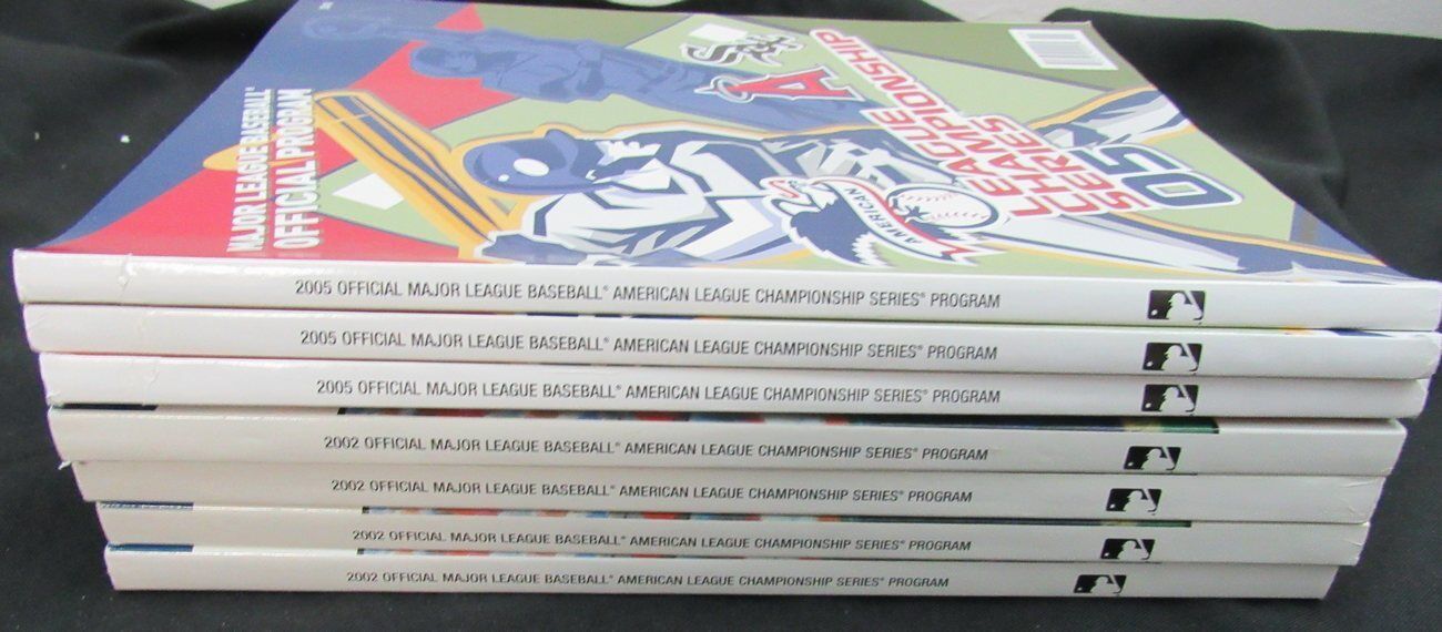 Lot of 7 ALCS Game Programs 2002,2005 Angels vs White Sox