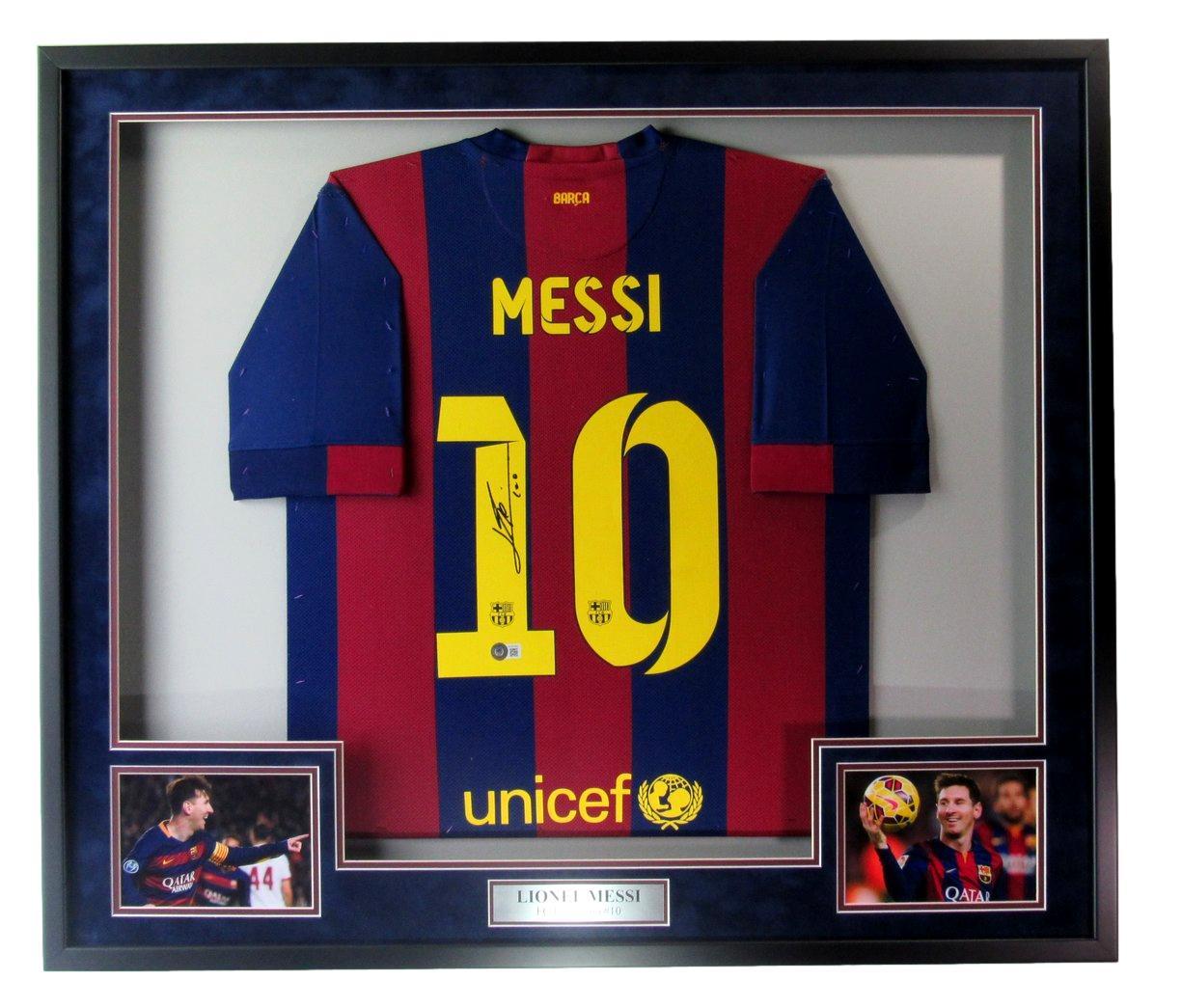 Lionel Messi Signed/Autographed FC Barcelona Soccer Jersey Framed Beckett 190099