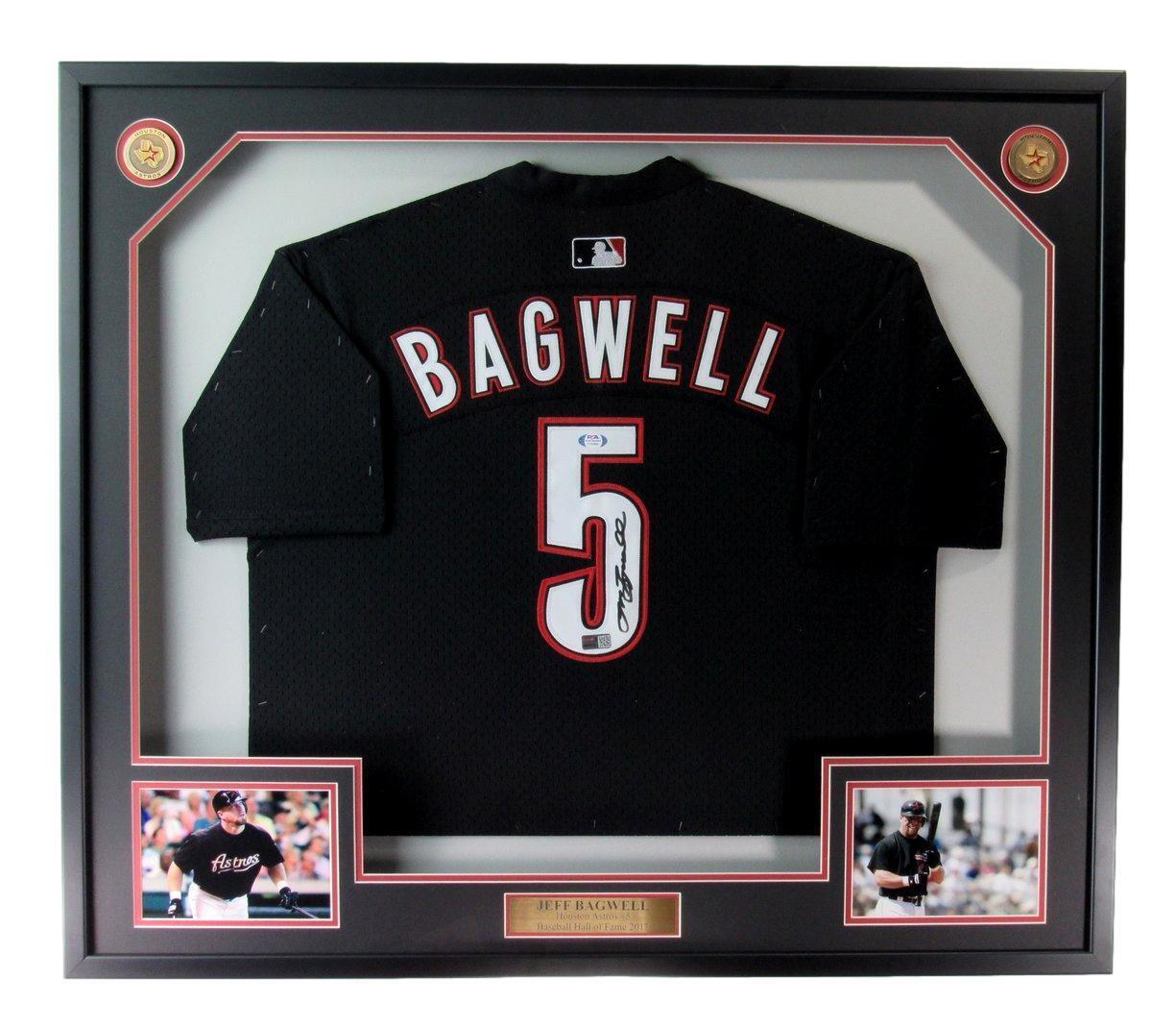 Jeff Bagwell HOF Autographed Baseball Jersey Astros Framed PSA/DNA 177526