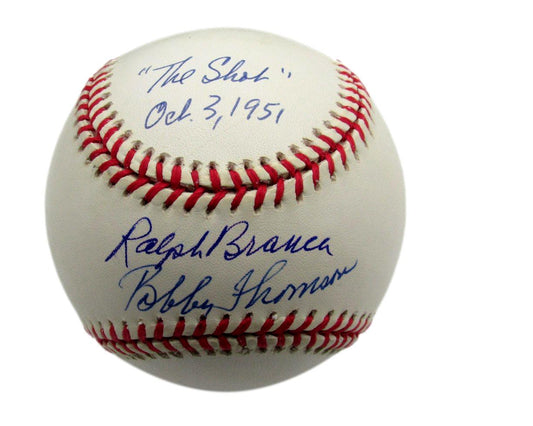 Ralph Branca/Bobby Thomson Dual-Signed/Inscribed ONL Baseball JSA 190025