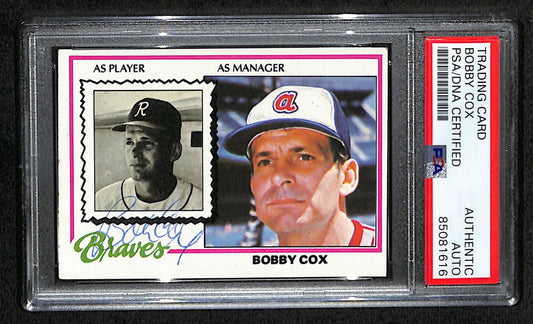Bobby Cox HOF Signed 1972 Topps Card #93 Atlanta Braves PSA/DNA 184590