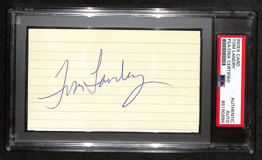 Tom Landry HOF Signed/Auto 3x5 Index Card Dallas Cowboys PSA/DNA 187472