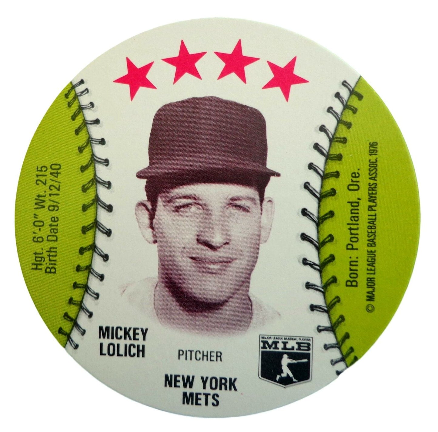 Lot of 22 - 1976 MSA Isaly's Discs Mickey Lolich New York Mets Gem Mint 153994