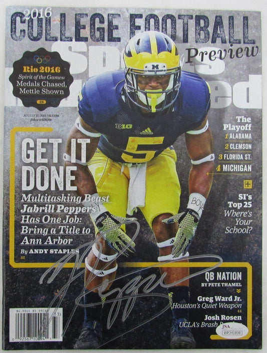 Jabrill Peppers Autographed 2016 Sports Illustrated College FB Prev. JSA 136230