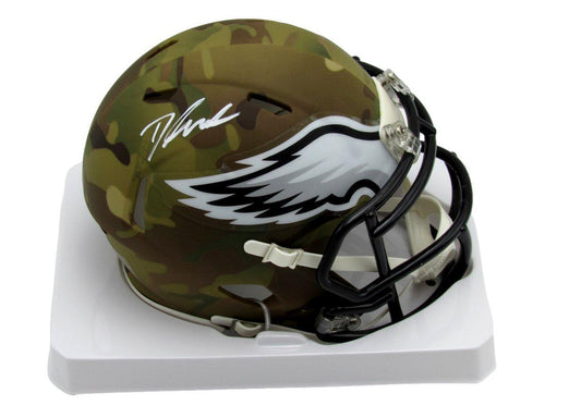 D'Andre Swift Autographed Camo Alternate Mini Helmet Eagles JSA 180005