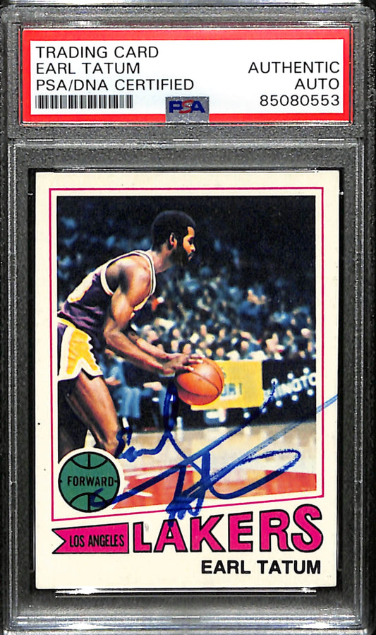 Earl Tatum Signed 1977 Topps Card #122 Los Angeles Lakers PSA/DNA 185731