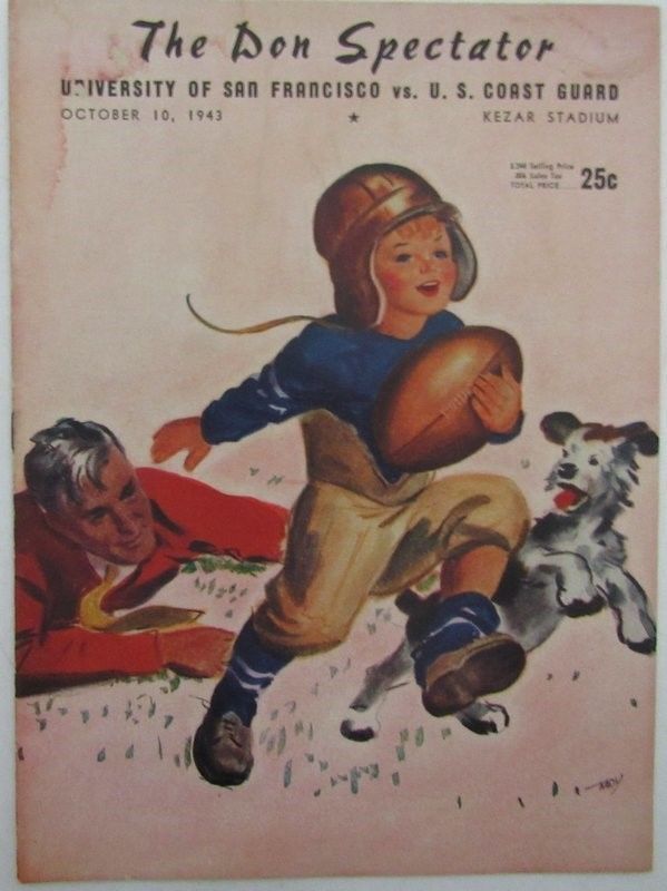 1943 San Francisco vs. U.S. Coast Guard Football Game Program 10/7/43 130386