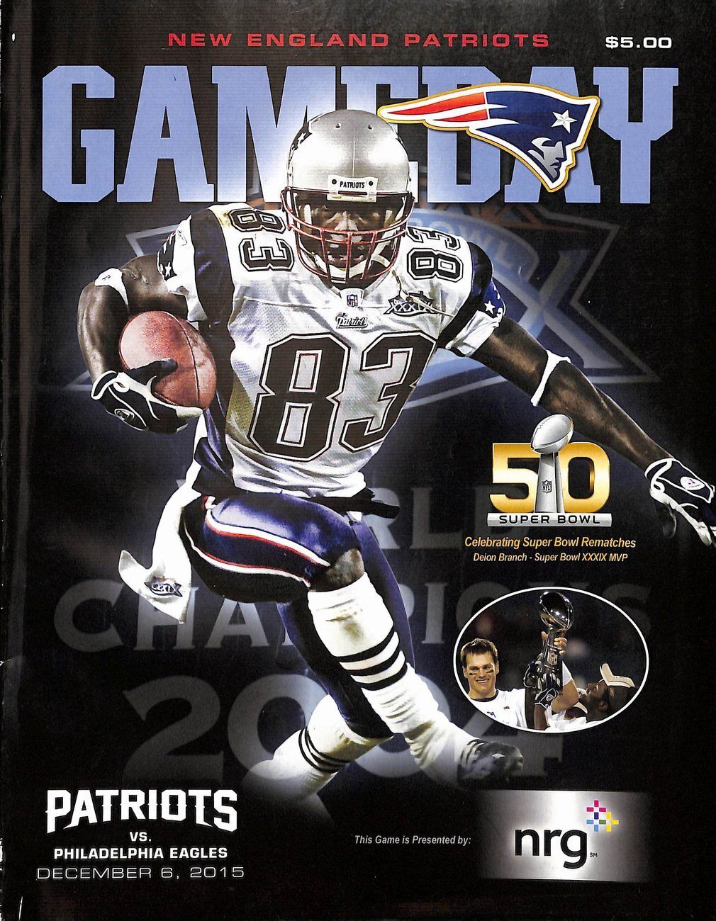 2015 12/6 Patriots vs. Eagles Football NFL Game Program Tom Brady 3 TDs 179036