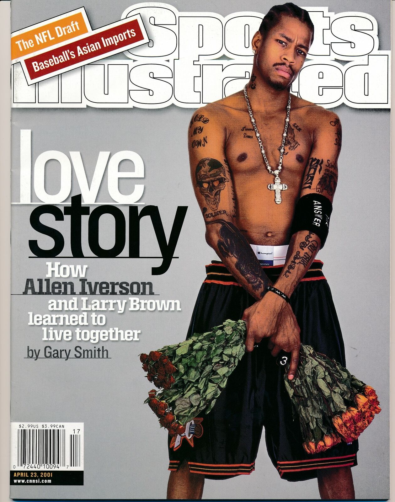 2001 Sports Illustrated w/ Allen Iverson 76ers NO LABEL 162864