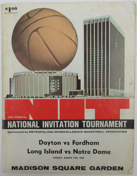 1968 31st National Invitational Tournament College Basketball Program 131403