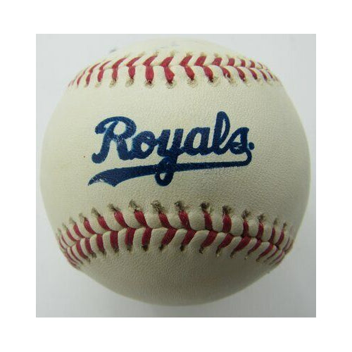 Luis Aquino Kansas City Royals Signed/Autographed Royals Logo Ball PASS 160071