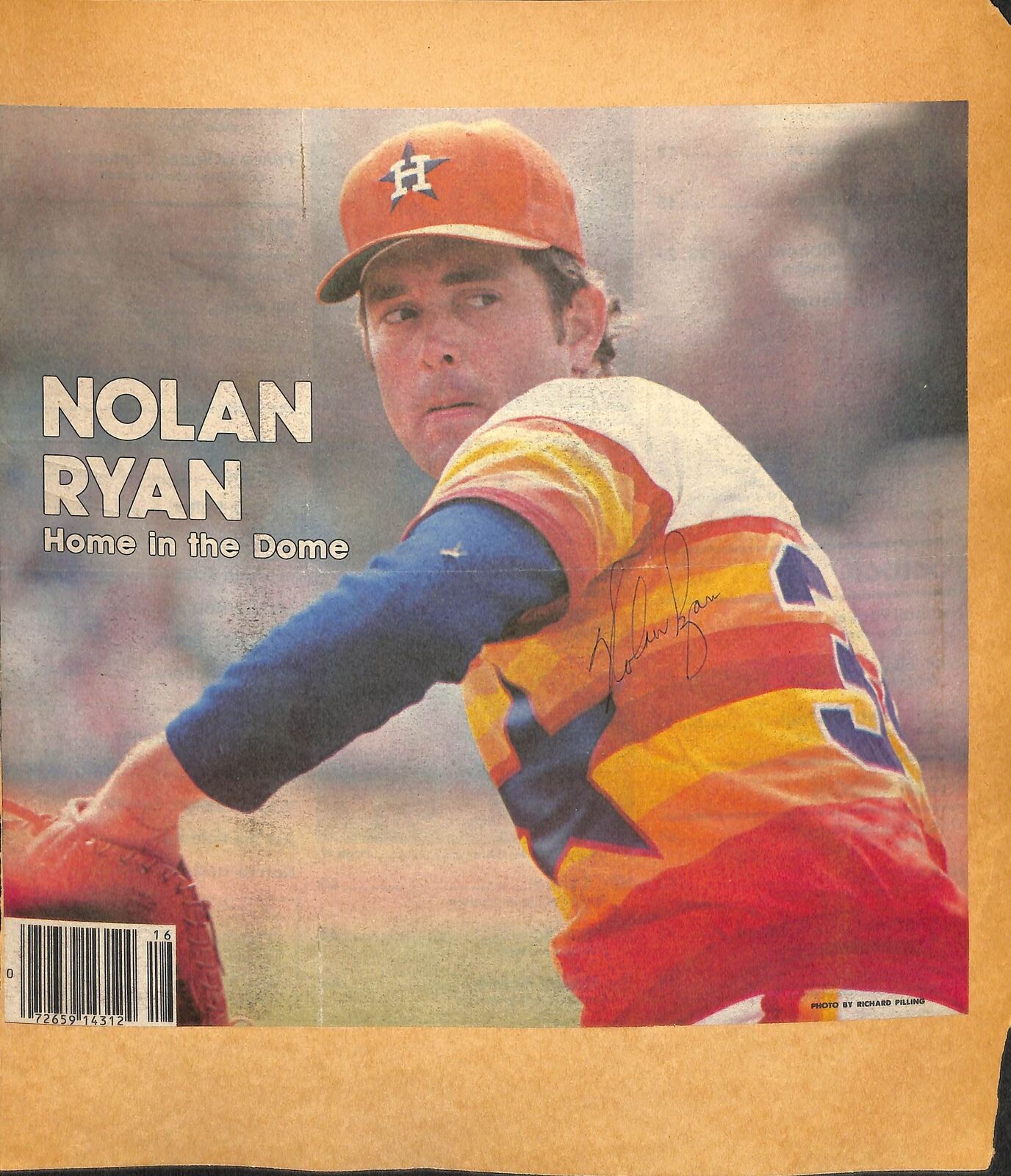 Nolan Ryan Houston Astros Signed HOF 10x12 Sporting News Cover 180771