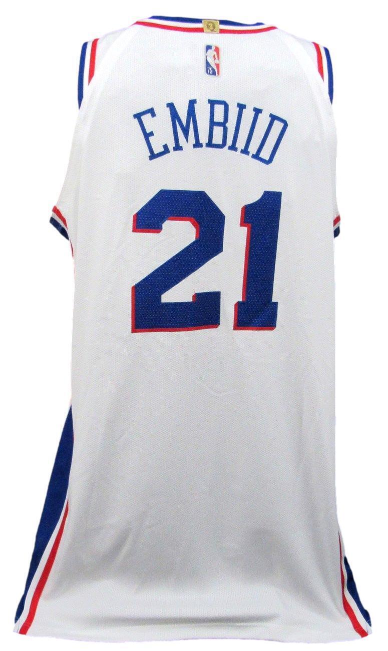 2022 Joel Embiid 76ers Game Worn/Used White Nike Jersey Fanatics 178035