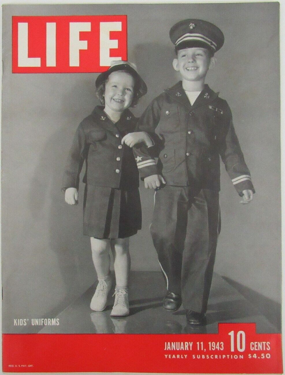 LIFE Magazine January 11, 1943 Kids Uniforms WWII US Marine Coca Cola 163489