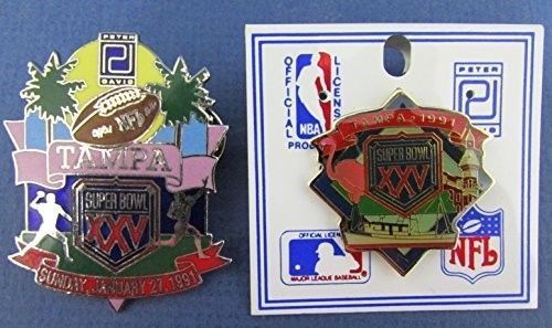 Lot of 2 Super Bowl XXV Pins New York Giants Vs. Buffalo Bills 127174
