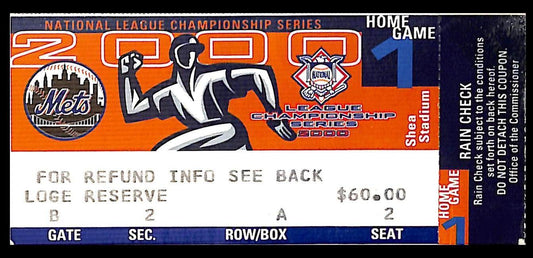 October 14, 2000 NLCS Game 3 Ticket Stub Mets vs. Cardinals 179662
